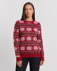 Joceline | Women's Christmas Crew Neck Jumper Red and Blue