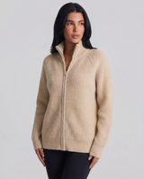 Oceane | Women's Zip-Up Ribbed Knit Casual Jacket