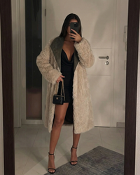 Evelyn | Faux Fur Longline Open-Front Cardigan