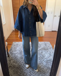 Abigail | Cape-Style Denim Blouse