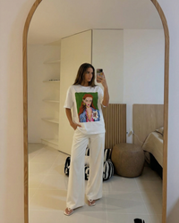 Ava | White Oversized Graphic Tee