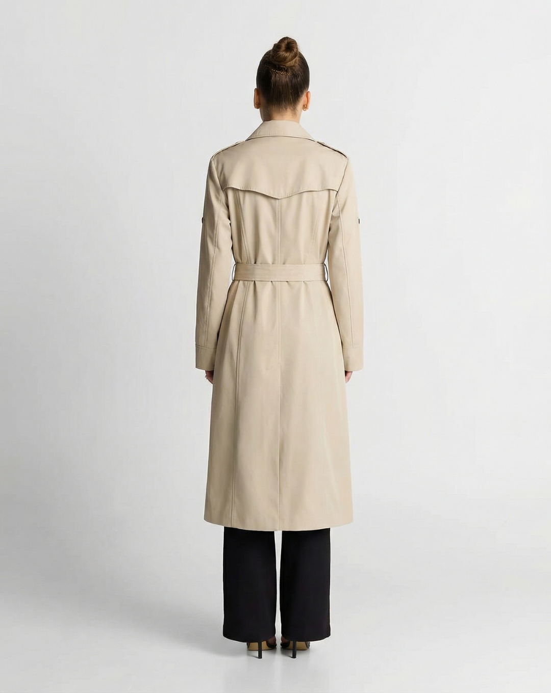 Nina | Smart Casual Long Sleeve Belted Trenchcoat Beige