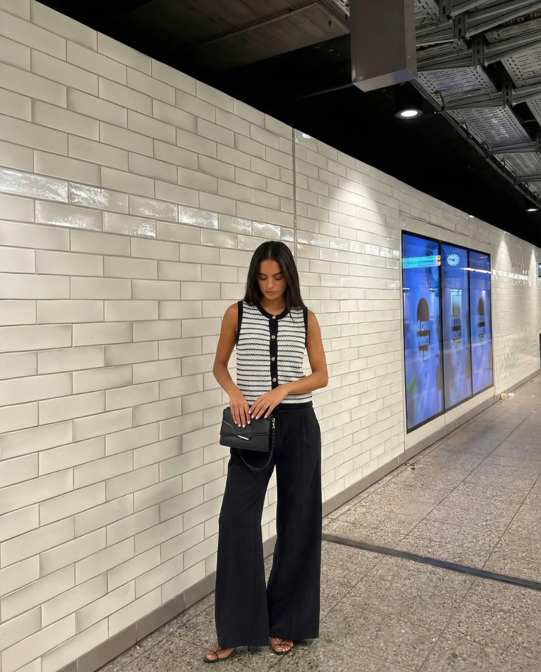 Naomi | Striped Button-Front Sweater Vest