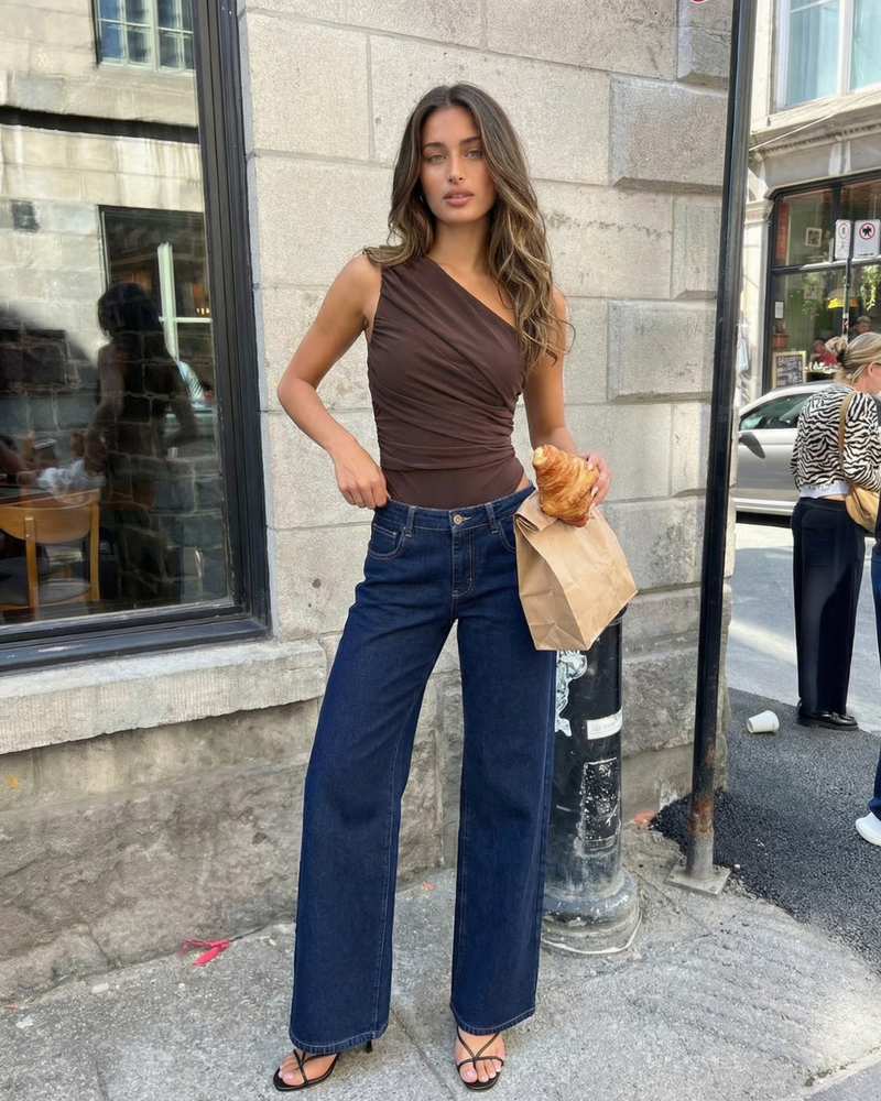 Lara | one shoulder ruched top