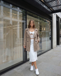 Una | Belted Cropped Trench Coat
