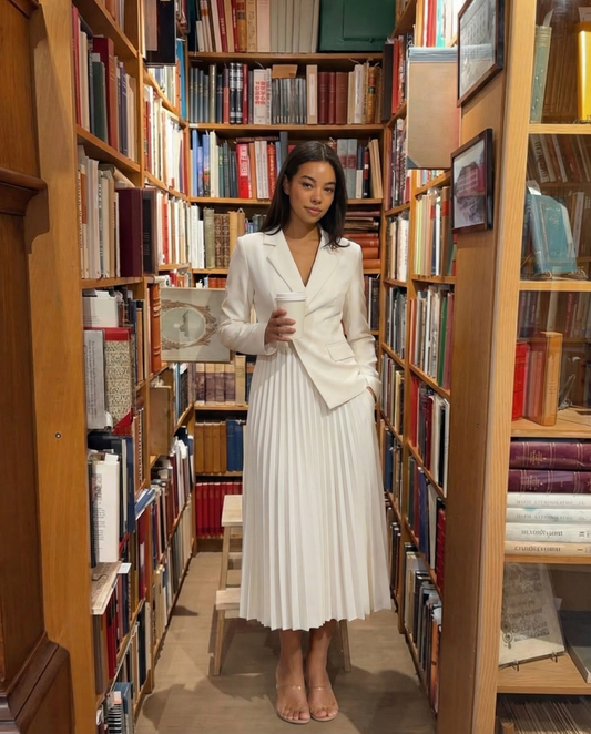 Camille | Elegant Pleated Blazer Dress