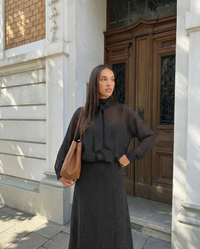 Lucy | Polka Dot Chiffon Tie Neck Matching Set