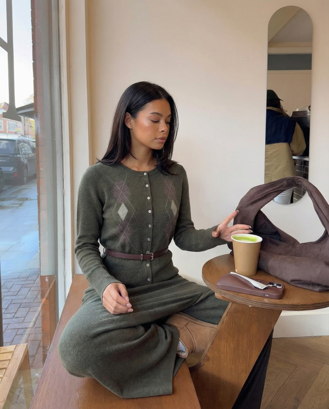 Phoebe | Argyle Fine Gauge Knit Cardigan Co-ord Set