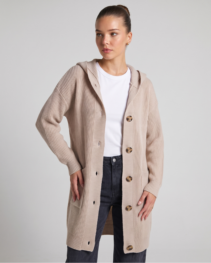 Helena | Women's Longline Hooded Cardigan