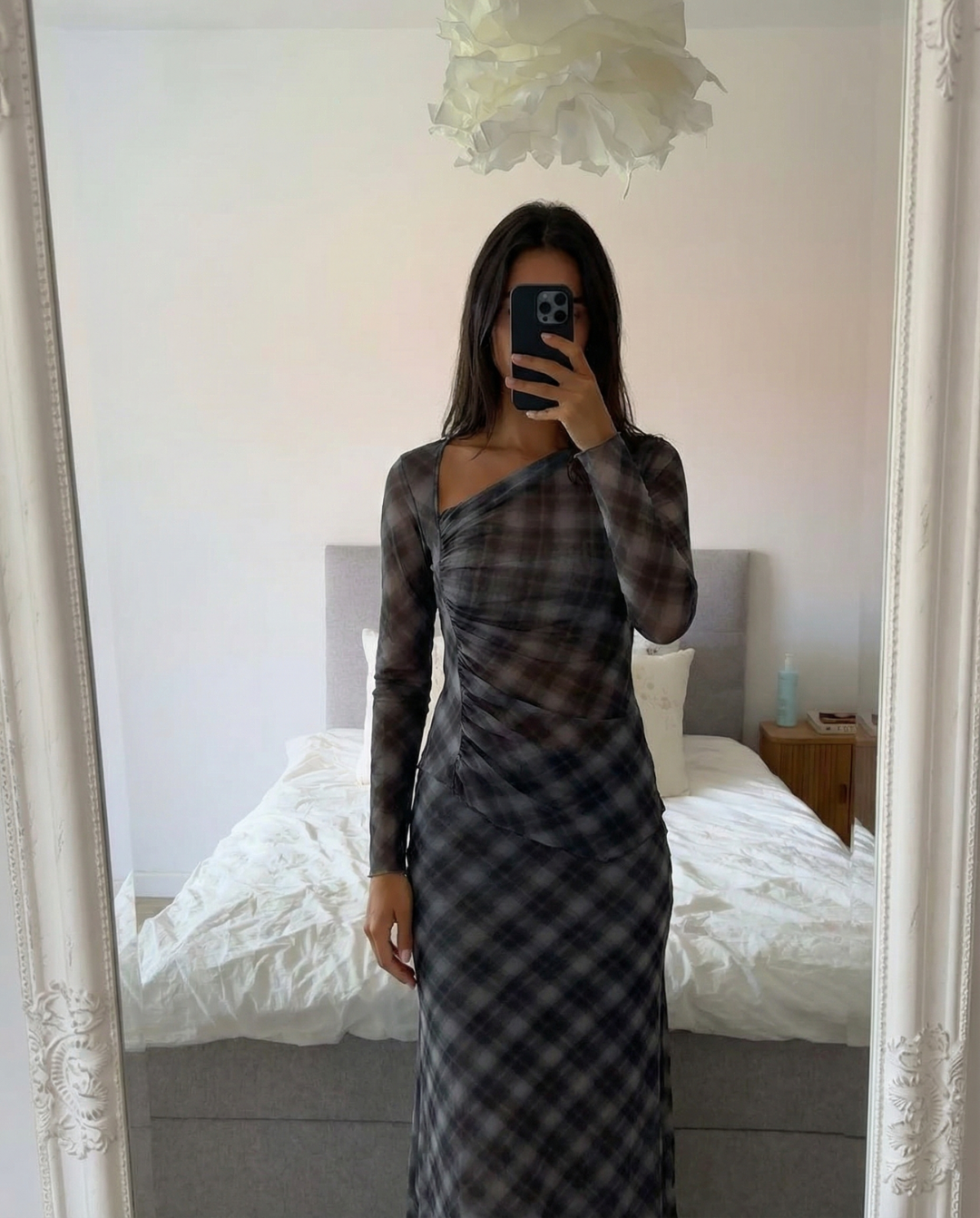 Emily | Sheer Plaid Body-Skimming Co-ord Matching Set
