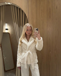 Emmeline | Belted Teddy Fleece Wrap Coat