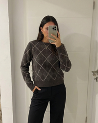 Cressida | Relaxed Argyle Knit Top