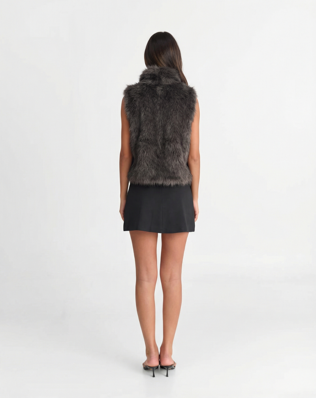 Felicity | Cropped Faux Fur Sleeveless Vest