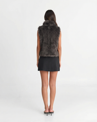 Felicity | Cropped Faux Fur Sleeveless Vest