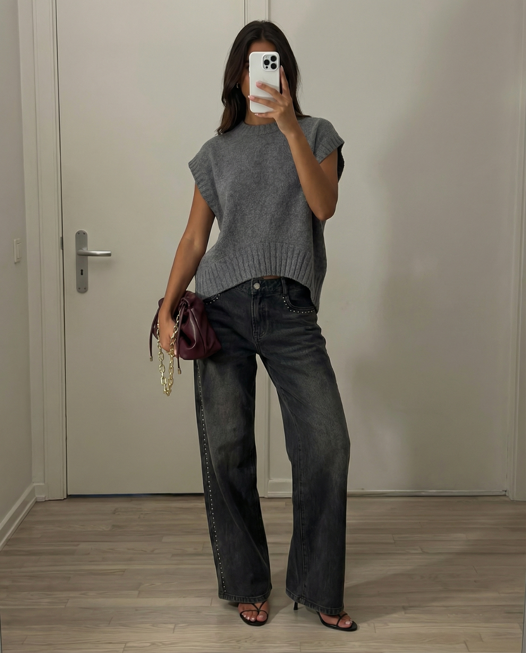 Lila | Oversized Ribbed Cropped Knit Vest