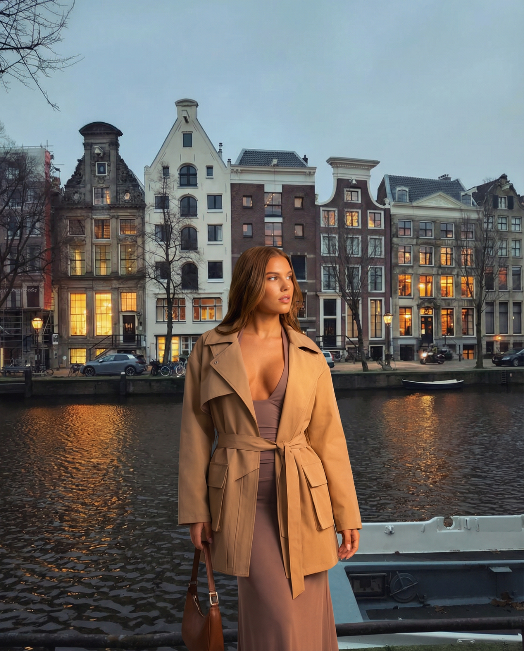 Stella | Cropped Belted Trench Coat
