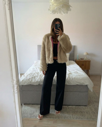 Cleo | Open-Front Cropped Faux Fur Jacket
