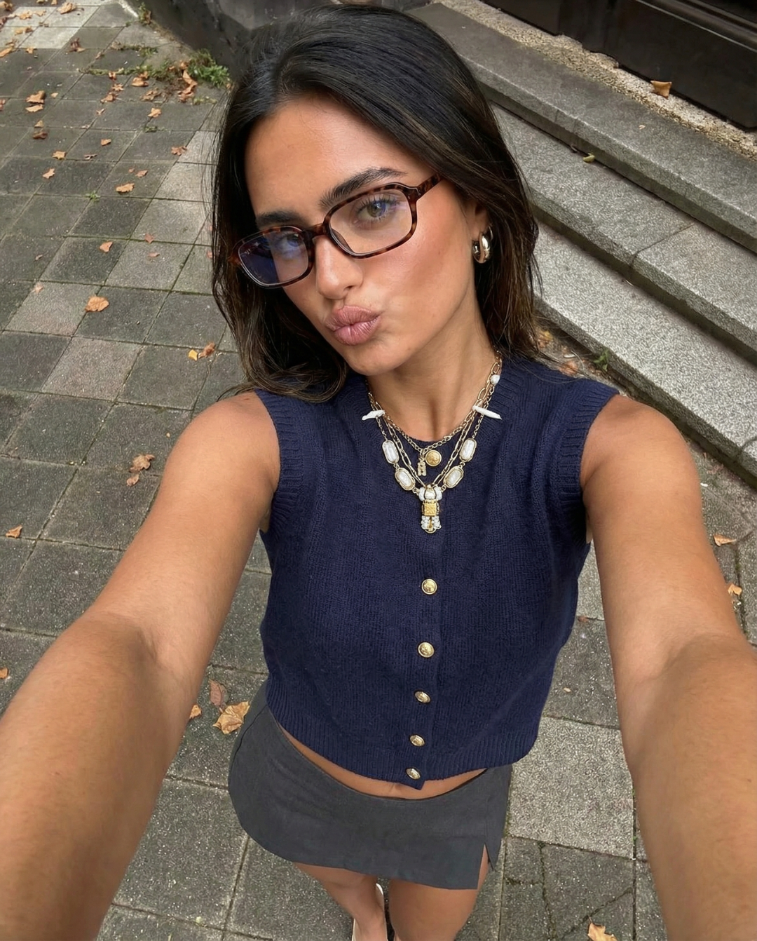Scarlett | Cropped Button-Front Knit Vest