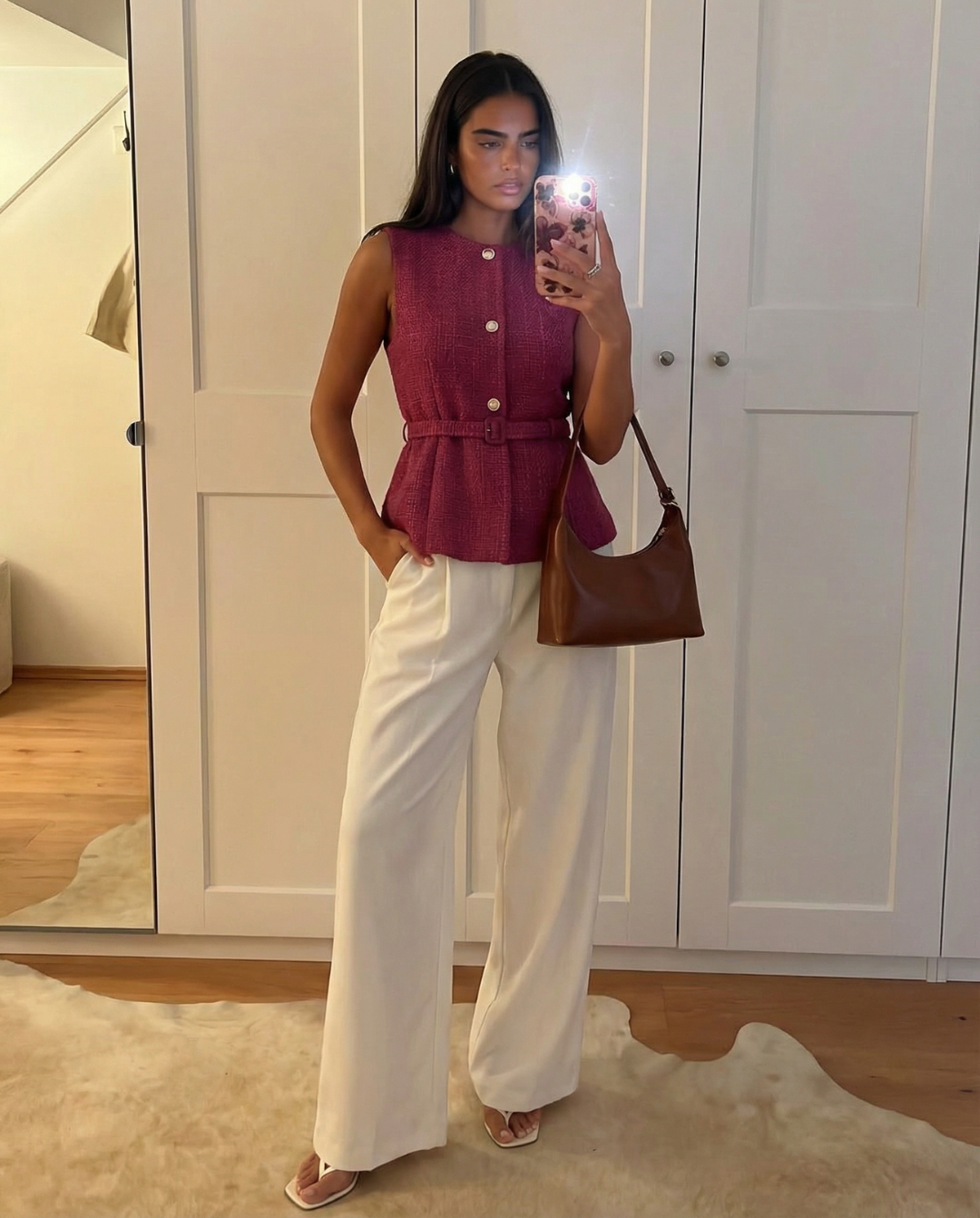 Georgina | Tweed Belted Peplum Top