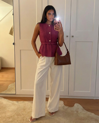 Georgina | Tweed Belted Peplum Top