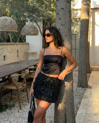 Lucy | 3D Floral Appliqué Mini Skirt