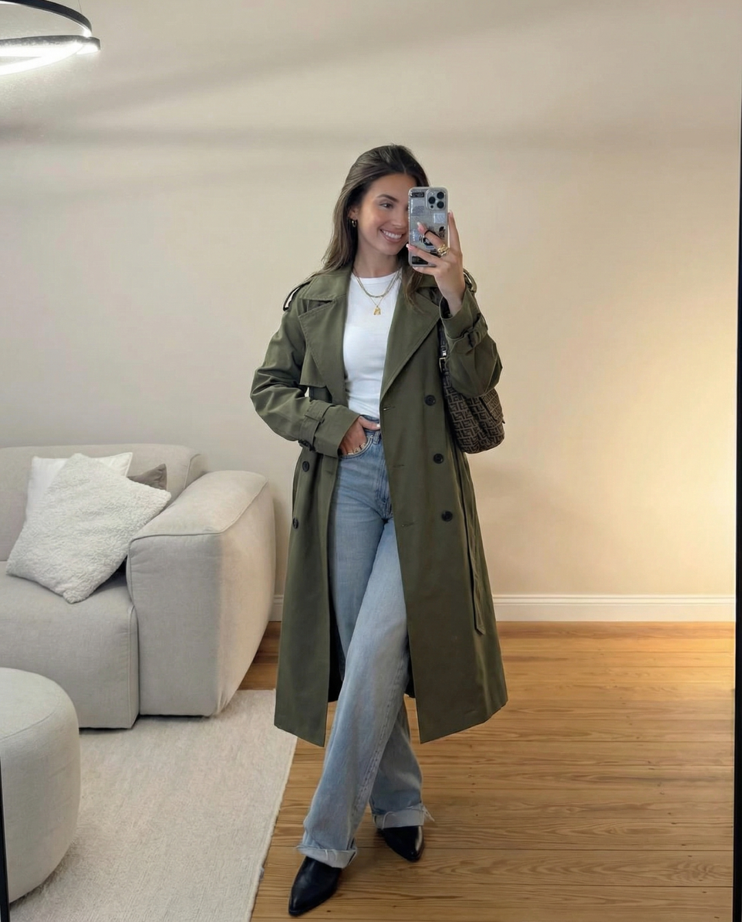 Edith | Cropped Belted Trench Coat