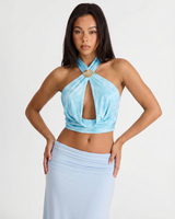 Lois | Tie-Dye Seashell Halter Crop Top