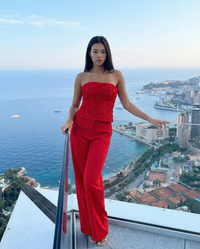 Kate | Floral Bandeau Wide Leg Co-ord Set