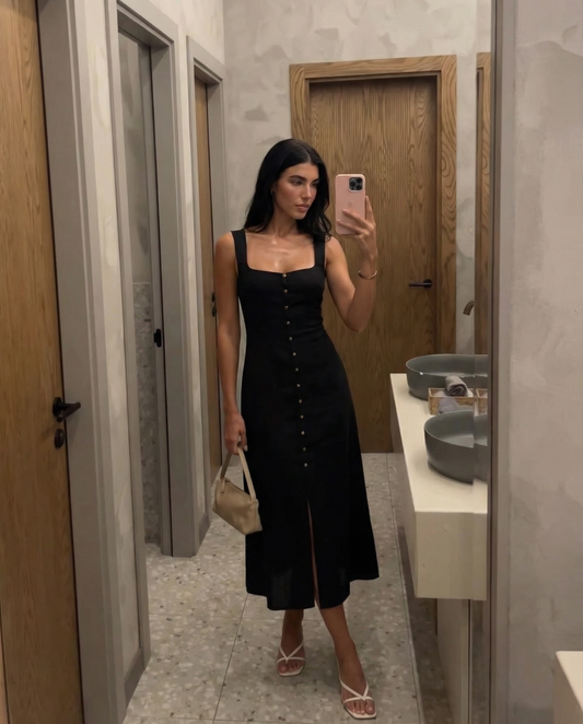 Alma | Elegant Square Neck Maxi Dress