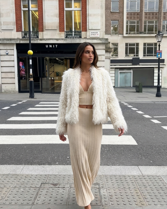 Myra | Elegant Fluffy Faux Fur Jacket