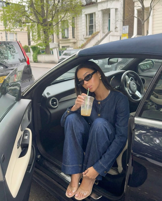 Imogen | Wash Denim Wide Leg Set