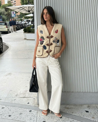 Marnie | Patchwork Toggle-Front Knit Vest