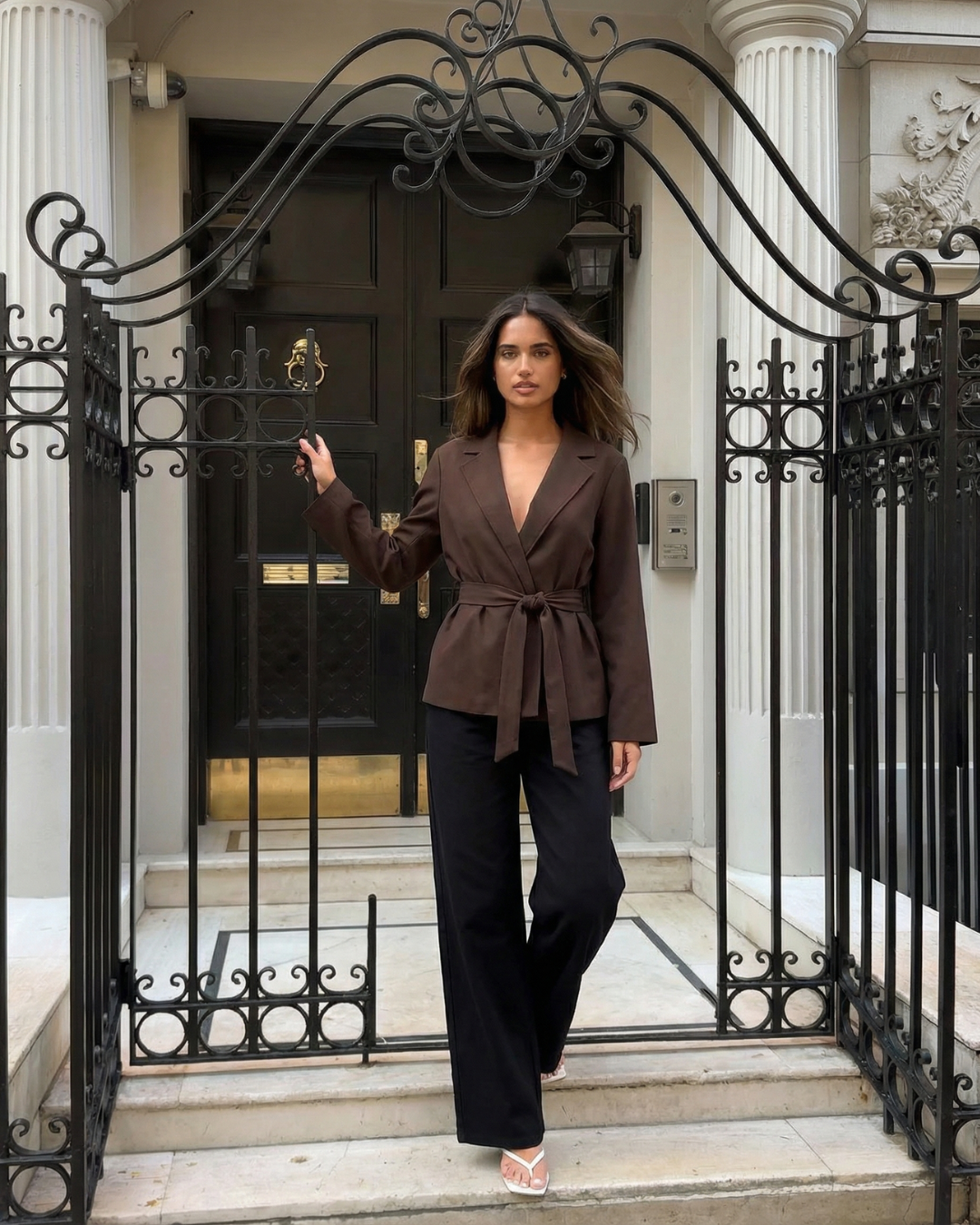 Freya | Belted Linen Blazer