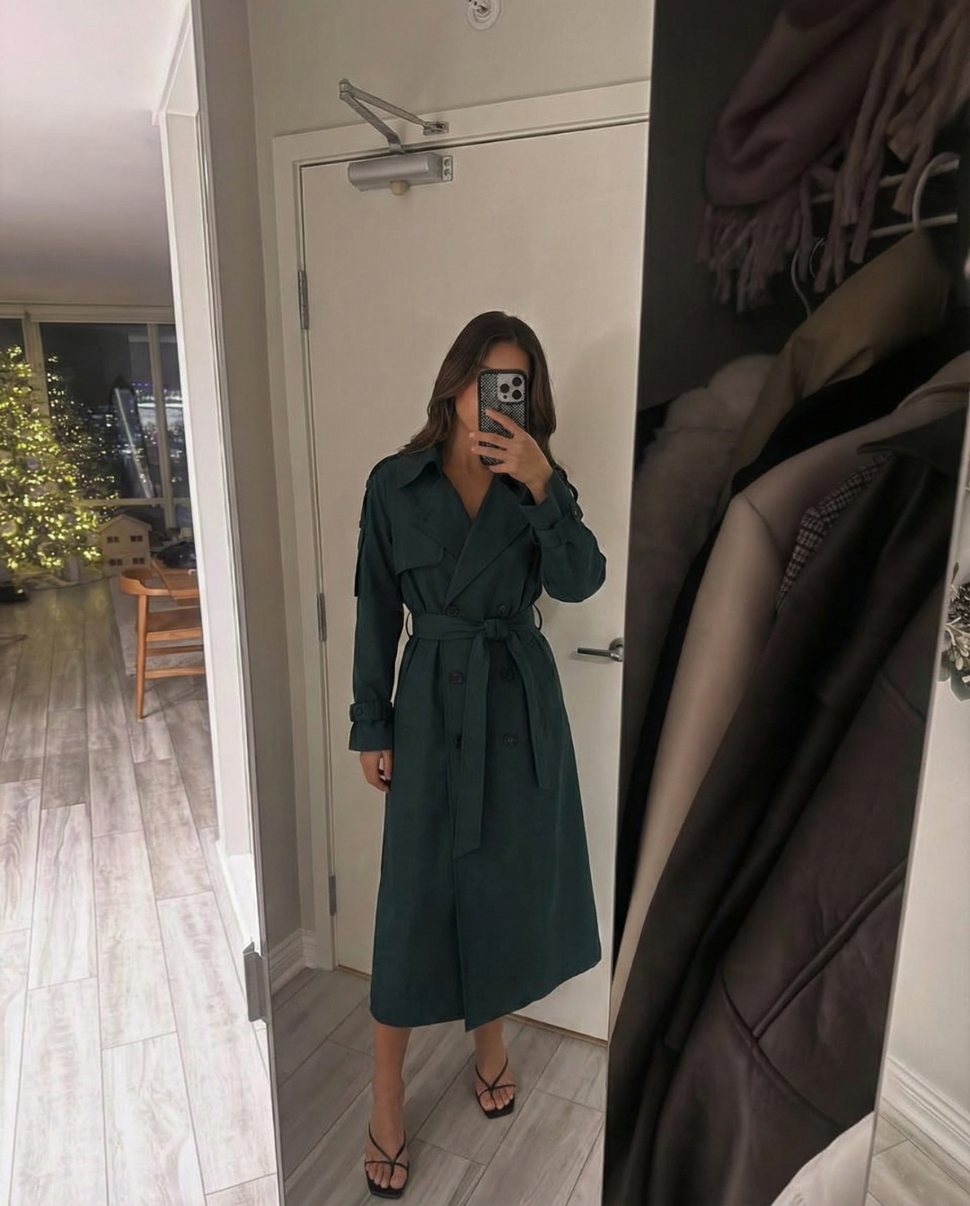 Rhiannon | Longline Double-Breasted Trench Coat