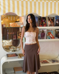 Eliza | Asymmetric Hem Panelled Midi Skirt