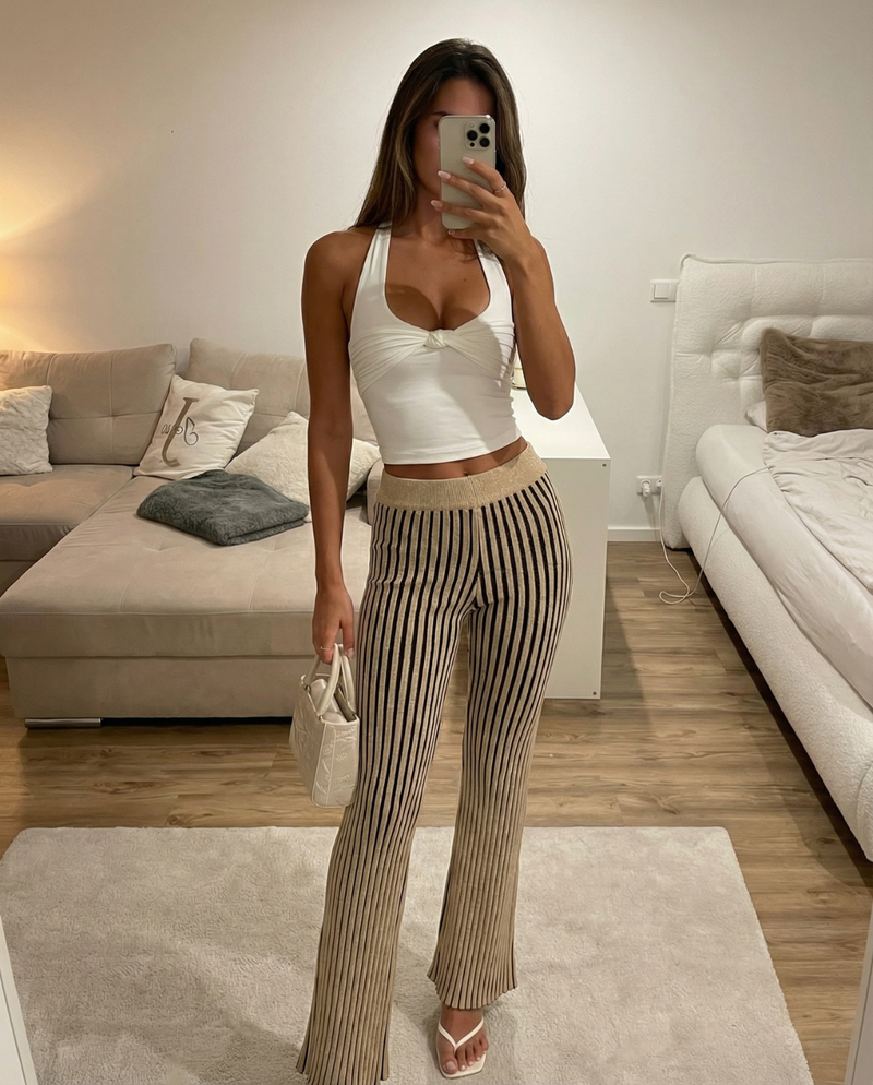 Mollie | striped wide leg pants