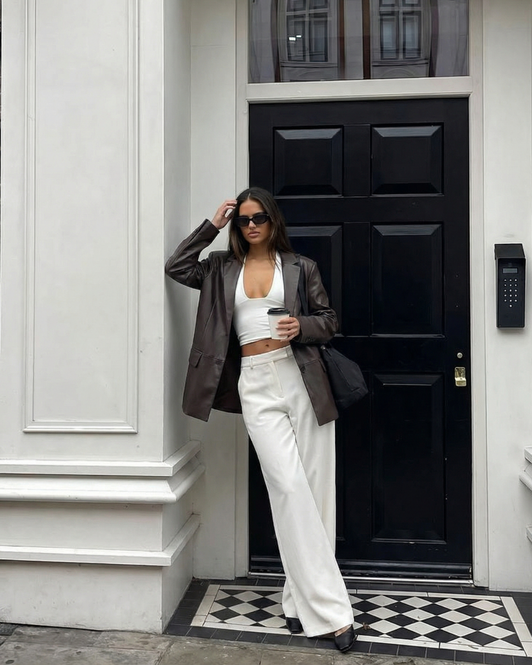 Charlotte | Faux Leather Tailored Blazer