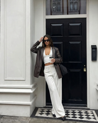 Charlotte | Faux Leather Tailored Blazer