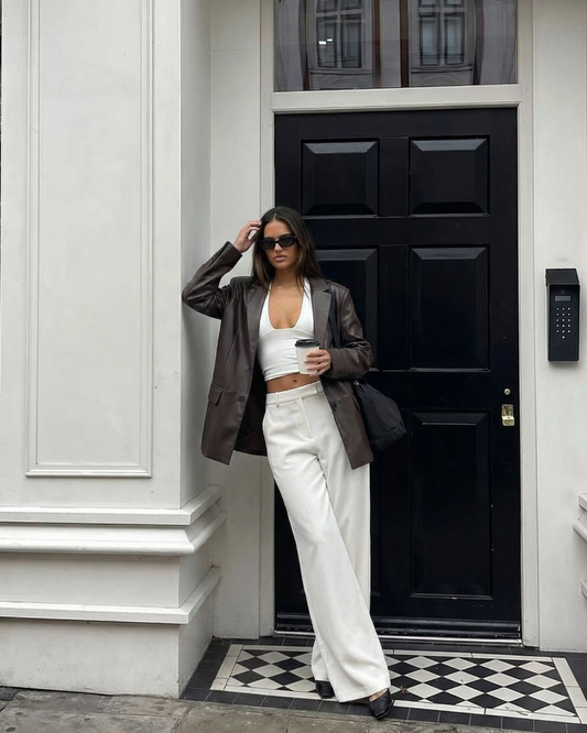 Lyla | Smart Casual Faux Leather Blazer