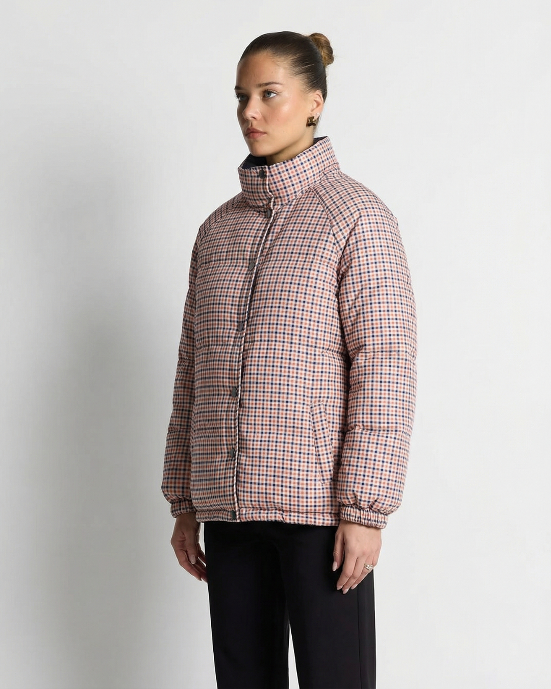 Orla | Casual Puffer Jacket Black Quilted Oversized Reversible