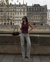 Maddison | Collared Ribbed Zip-Up Vest