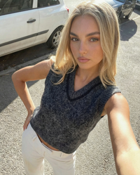 Ottilie | Embellished Cropped Knit Vest