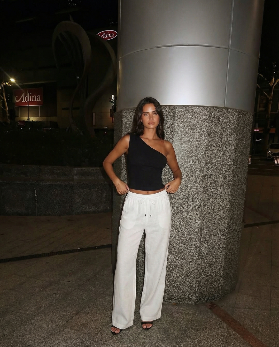 Millie | Drawstring Wide-Leg Linen Trousers with Slip Pockets