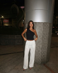 Millie | Drawstring Wide-Leg Linen Trousers with Slip Pockets