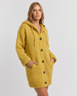 Rosalie | Women's Long Hooded Cardigan Textured Knit