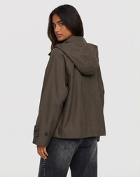 Tallulah | Khaki Cropped Utility Jacket