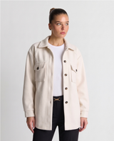 Susanna | Women's Overshirt Button-Down Shirt Jacket in White and Beige