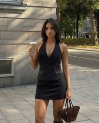 Hope | Double-Breasted Halter Neck Tailored Top