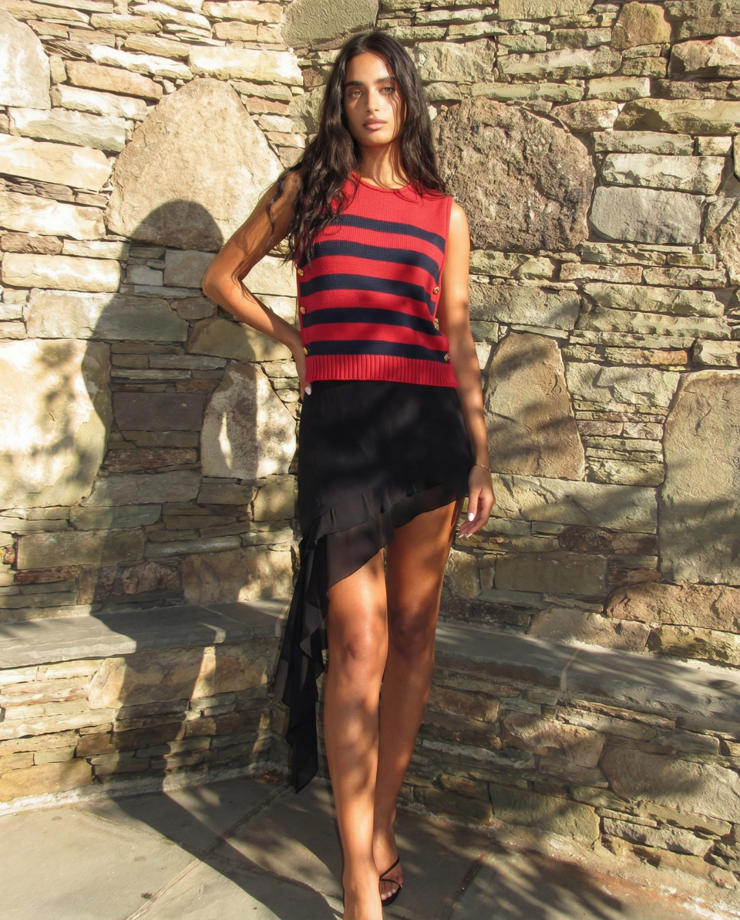 Juliet | Striped Sleeveless Knit Top