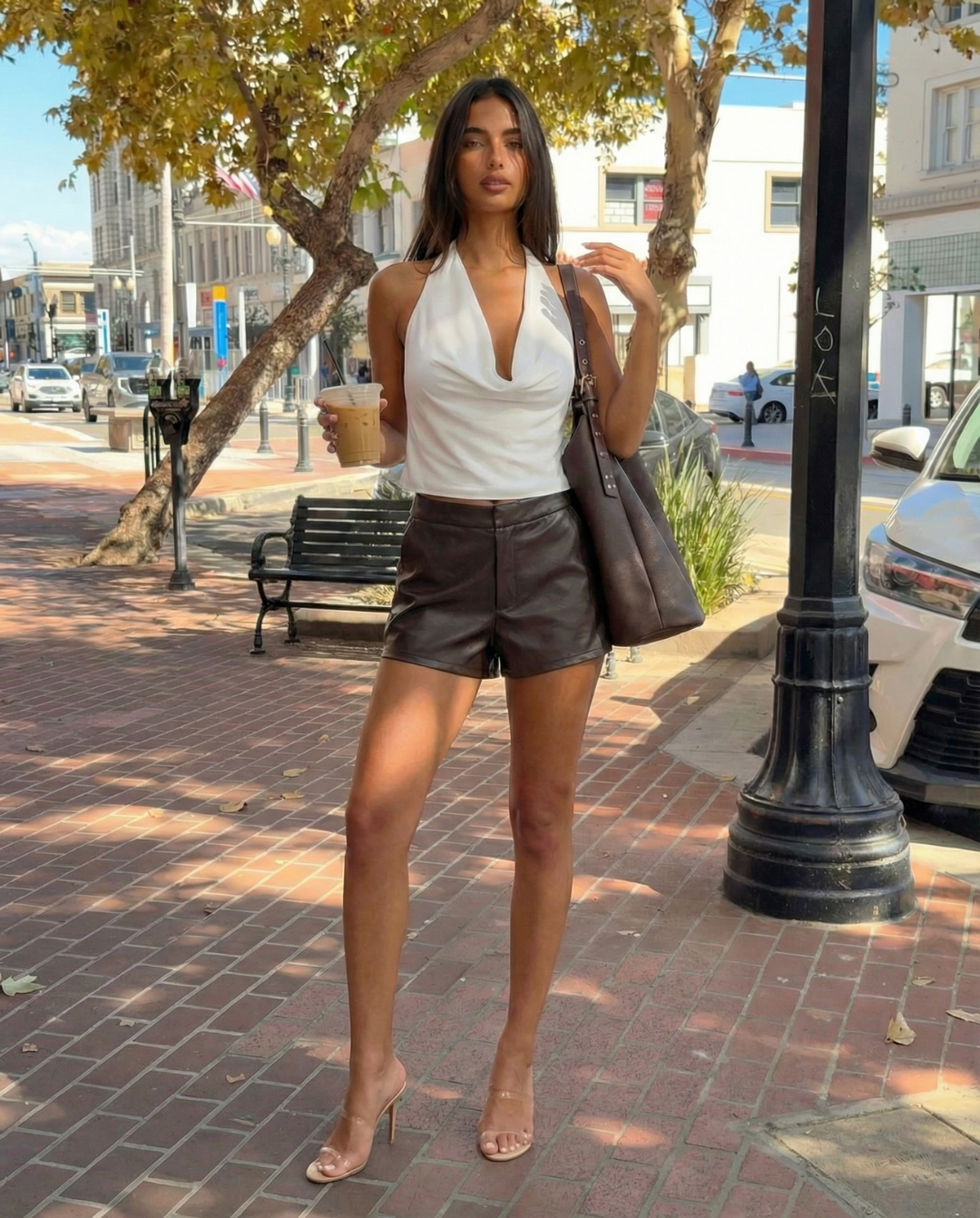 Robyn | Sleek Tailored Shorts with Subtle Sheen